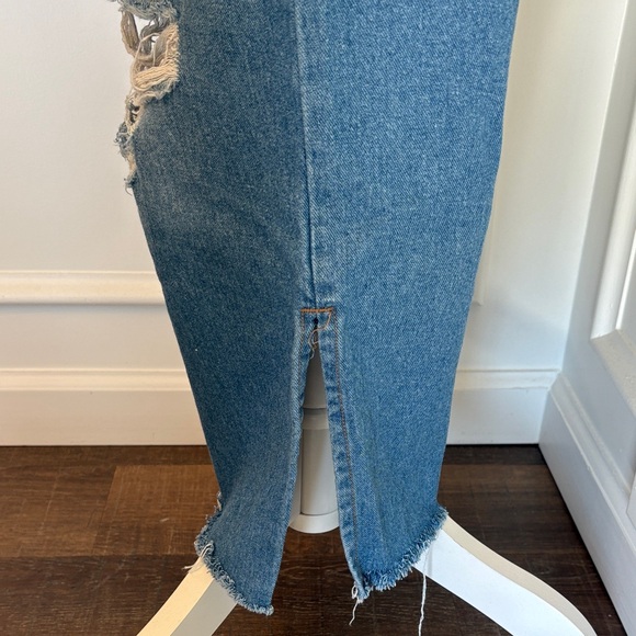 Kensie Light Blue Distressed Flare Jeans - Picture 4 of 7